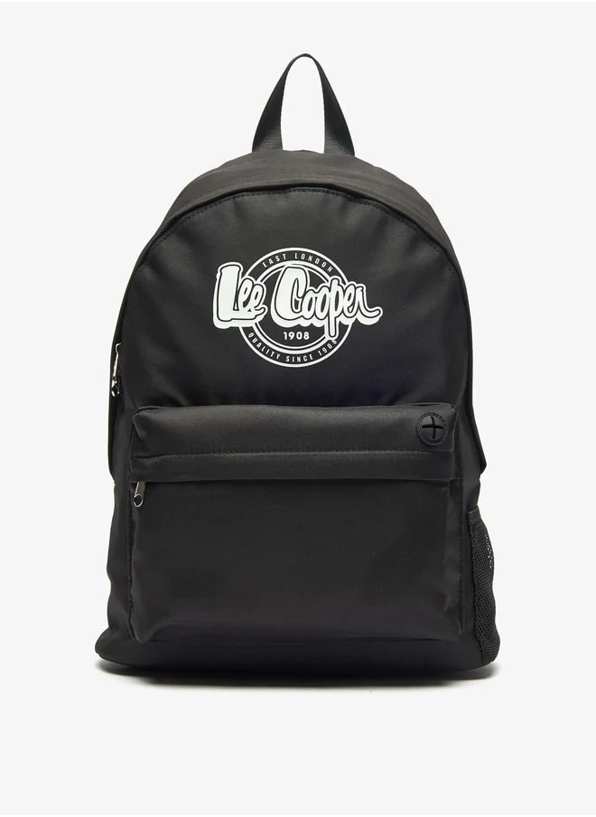 لي كوبر Women Logo Print Backpack with Adjustable Straps and Zip Closure - 32x14x37 cm