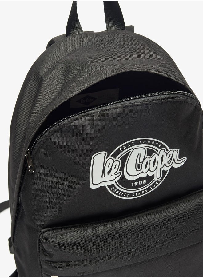 Lee Cooper Women Logo Print Backpack with Adjustable Straps and Zip Closure - 32x14x37 cm  - Image 4