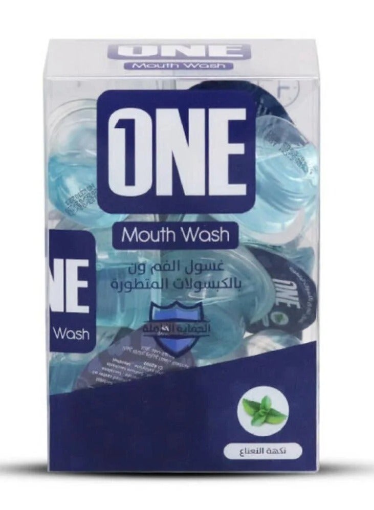 وان كبسولات غسول فم  المتطورة بنكهة النعناع