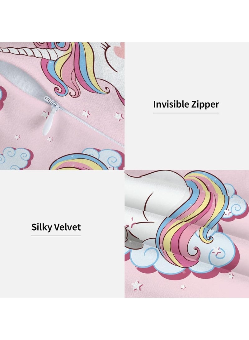general Unicorn Pillow Cover, Cute Cartoon Pillow Cover 18 "X18", Set of 2 Pillow Covers Decorative Pillow Cushion Covers for Sofa Bed Car Sofa - Image 3