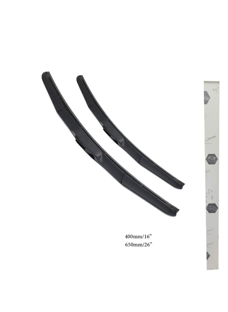 general brand Car Windshield Wiper Set, High Quality Material, Size 400 Mm, 16 Inch - 650 Mm, 26 Inch, 2 Pieces, Qashqai 2014-2021