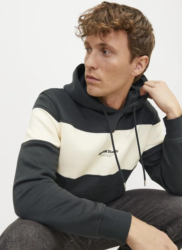 جاك اند جونز Jorvesterbro Block Drawstring Hoodie