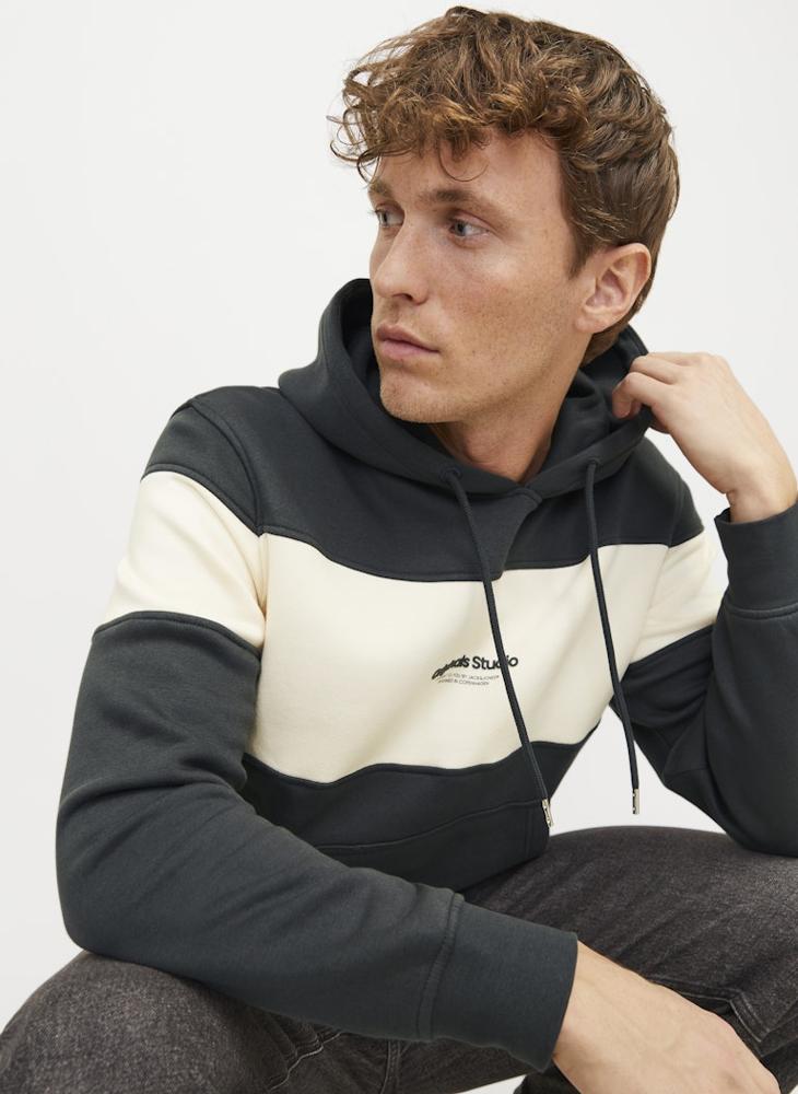 JACK & JONES - Jorvesterbro Block Drawstring Hoodie - Image 1