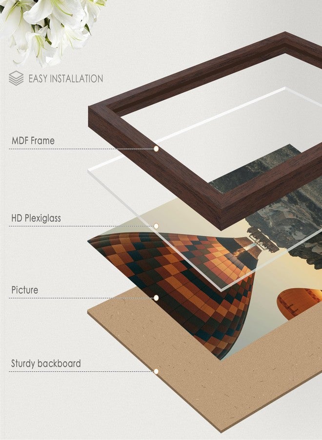 Fisnish 24x36 Poster Frame Walnut Woodgrain, Poster Frames 24 x 36 inches or 24x36 Picture Frames with HD Plexiglass Durable and Scratch-proof for Horizontal or Vertical Wall Mounting, 1 Pack - Image 4