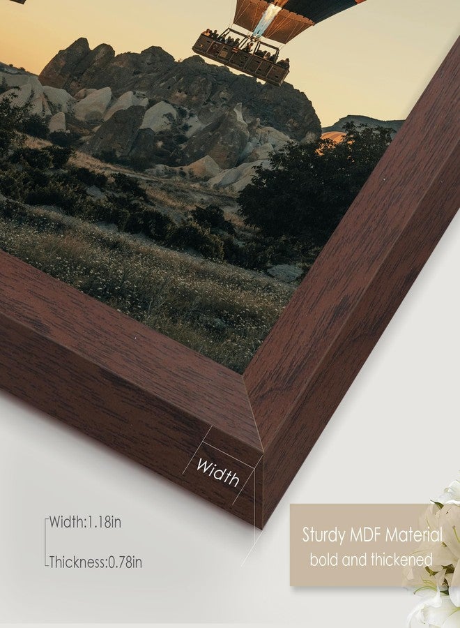 Fisnish 24x36 Poster Frame Walnut Woodgrain, Poster Frames 24 x 36 inches or 24x36 Picture Frames with HD Plexiglass Durable and Scratch-proof for Horizontal or Vertical Wall Mounting, 1 Pack - Image 5