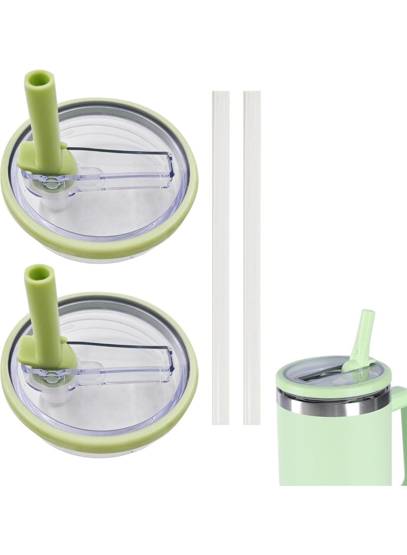 ميكسد عبوة من قطعتين من أغطية أكواب قابلة للطي سعة 40 أونصة، مناسبة لأكواب Quencher، أغطية أكواب مقاومة للانسكاب، غطاء أكواب قابل لإعادة الاستخدام - Image 1