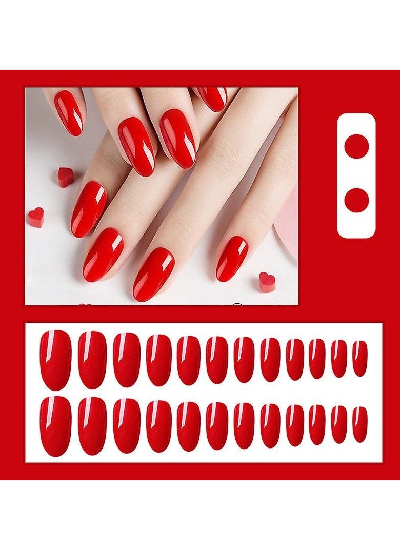 Generic Fake Nail Short Full Cover - 24 Pcs - Image 1