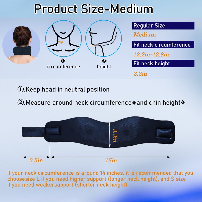 leeveel Neck Brace Cervical Collar,Soft Neck Support Relief Pain & Pressure in Spine for Women & Men,Adjustable Cervical Collar for Sleeping,Travelling,Office (M-17"X3.3") - Image 3