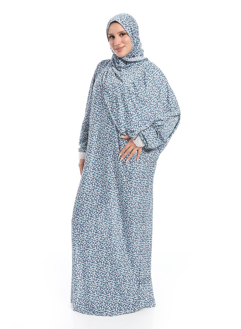 سيزار اسدال صلاة حريمي مزود بنقش ورد  - Image 3