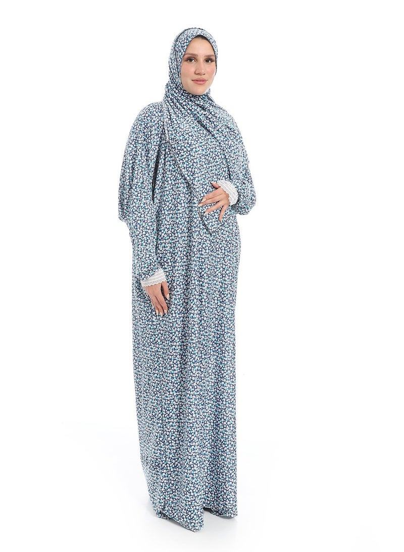 سيزار اسدال صلاة حريمي مزود بنقش ورد  - Image 2