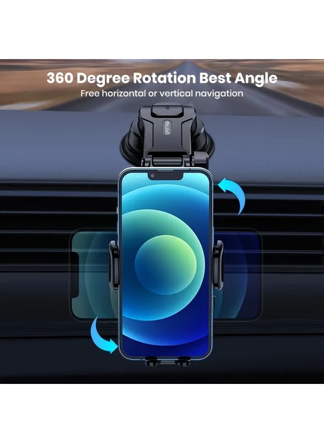 360 Degree Rotating Suction Cup Phone Holder Black Dashboard Car Mount Hands Free Driving - Image 5