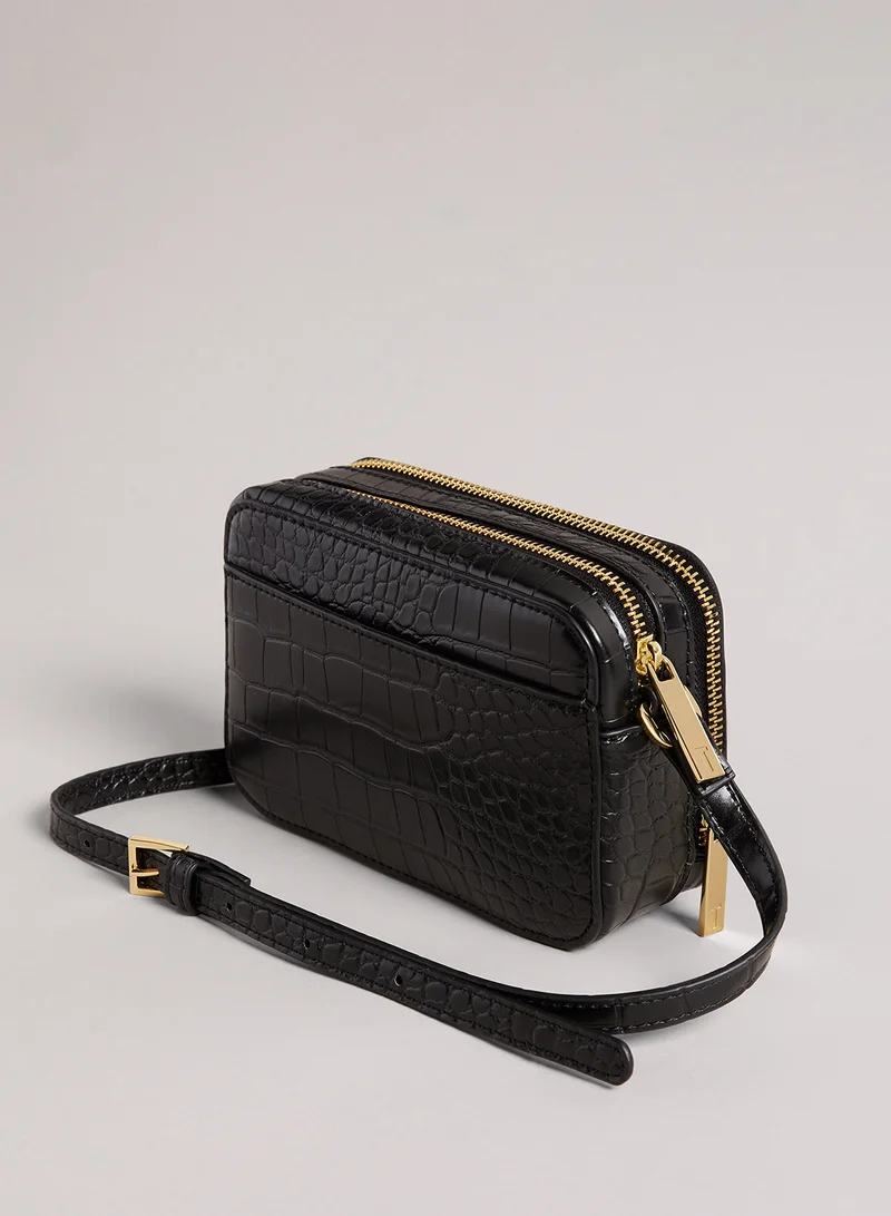تيد بيكر Stina Double Zip Croc Camera Bag