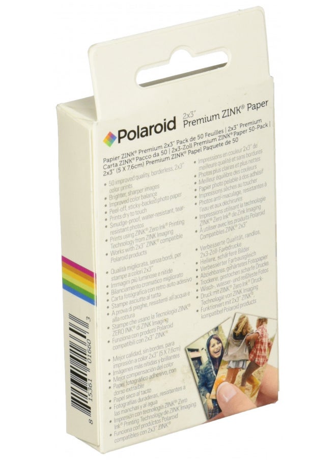 Zink - Polaroid 2x3 Premium Zink Photo Paper (50 Pack) Compatible with Polaroid Mint Camera, Snap/Snap Touch Instant Print Cameras & Polaroid Mint and Zip Photo Printers - Image 1