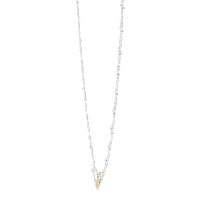 Silpada 'Pagosa' Circle Linking Station Necklace in Sterling Silver and 14K Yellow Gold Plating, 16" + 2" - Image 2