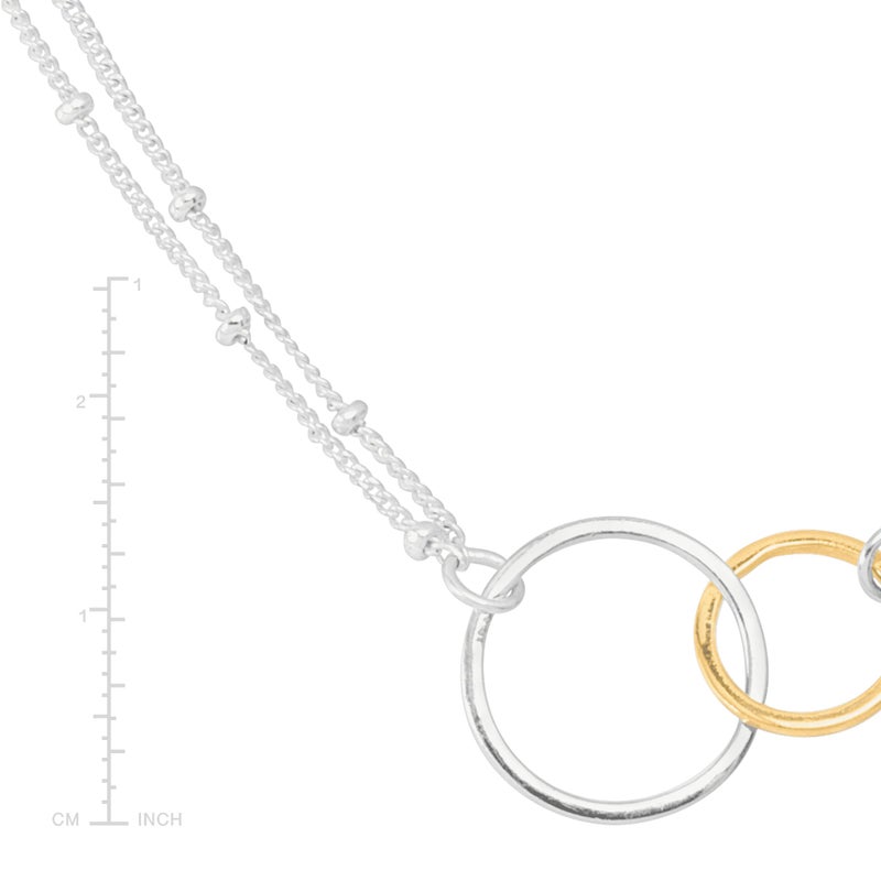 Silpada 'Pagosa' Circle Linking Station Necklace in Sterling Silver and 14K Yellow Gold Plating, 16" + 2" - Image 5