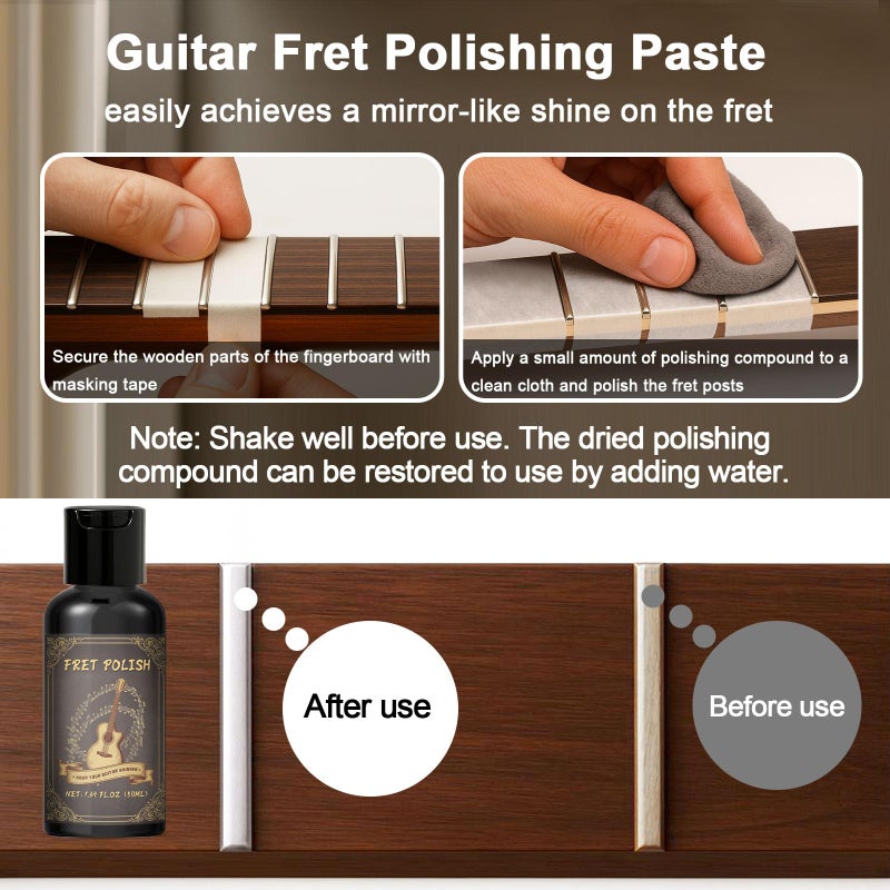 1DFAUL 9pcs Guitar Cleaning Maintenance Kit with Guitar Cleaner, Polish, Fretboard Oil, String Oil, for All Guitar Types, Ideal for Beginners, Players, and Collectors - Image 3