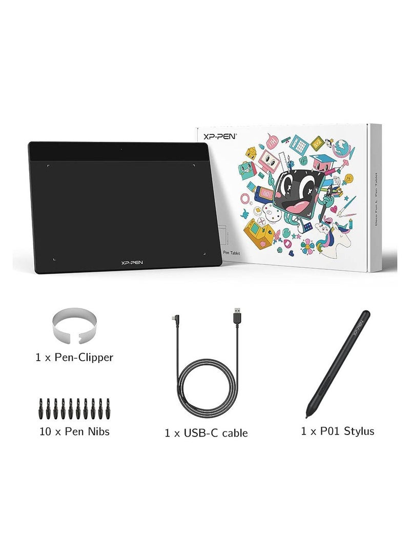 XP-PEN Deco Fun L Graphics Drawing Tablet 10 x 6.27 Digital Wirting Pad with 8,192 Levels Pressure Sensitivity Pen (Black) - Image 5