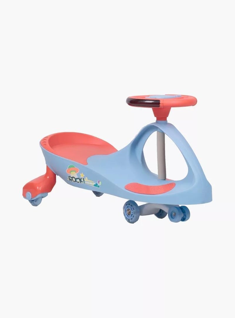 DORSA Twist and Turn Ride-On Swing Car with Light-Up Wheels for Kids - Blue - Image 1