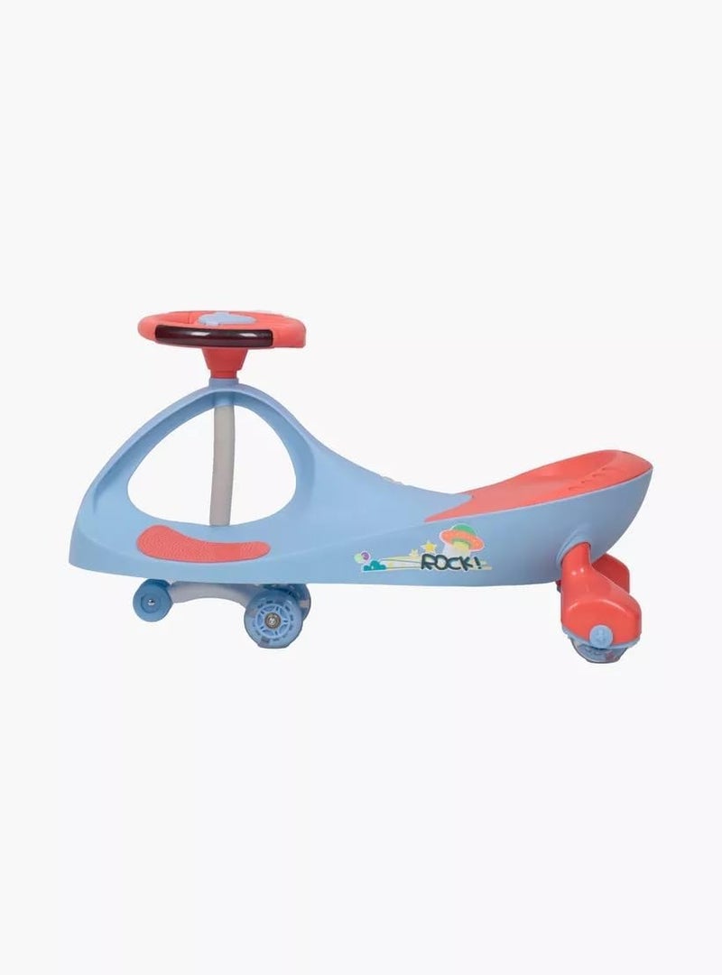 DORSA Twist and Turn Ride-On Swing Car with Light-Up Wheels for Kids - Blue - Image 3