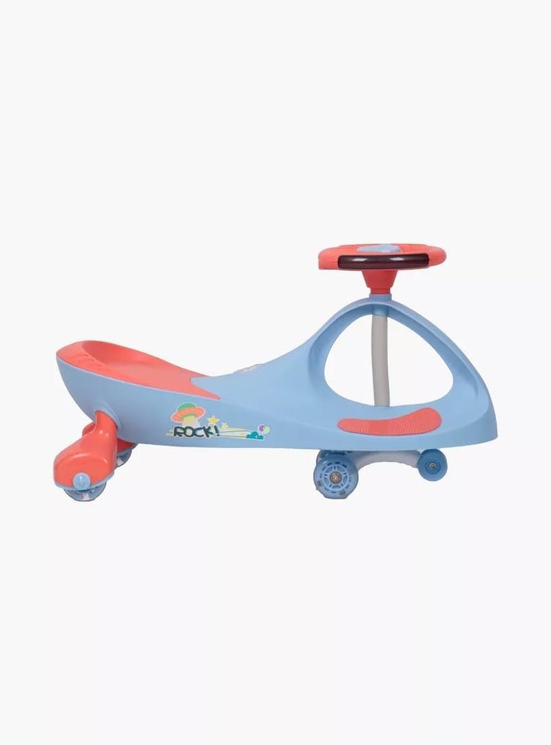 DORSA Twist and Turn Ride-On Swing Car with Light-Up Wheels for Kids - Blue - Image 4