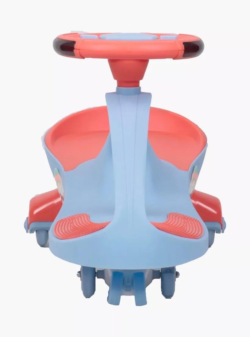 DORSA Twist and Turn Ride-On Swing Car with Light-Up Wheels for Kids - Blue - Image 2