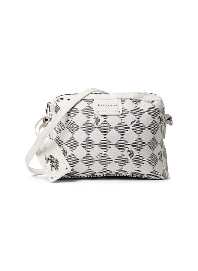 U.S. Polo Assn. Diamond Signature Crossbody Black White One Size  - Image 1