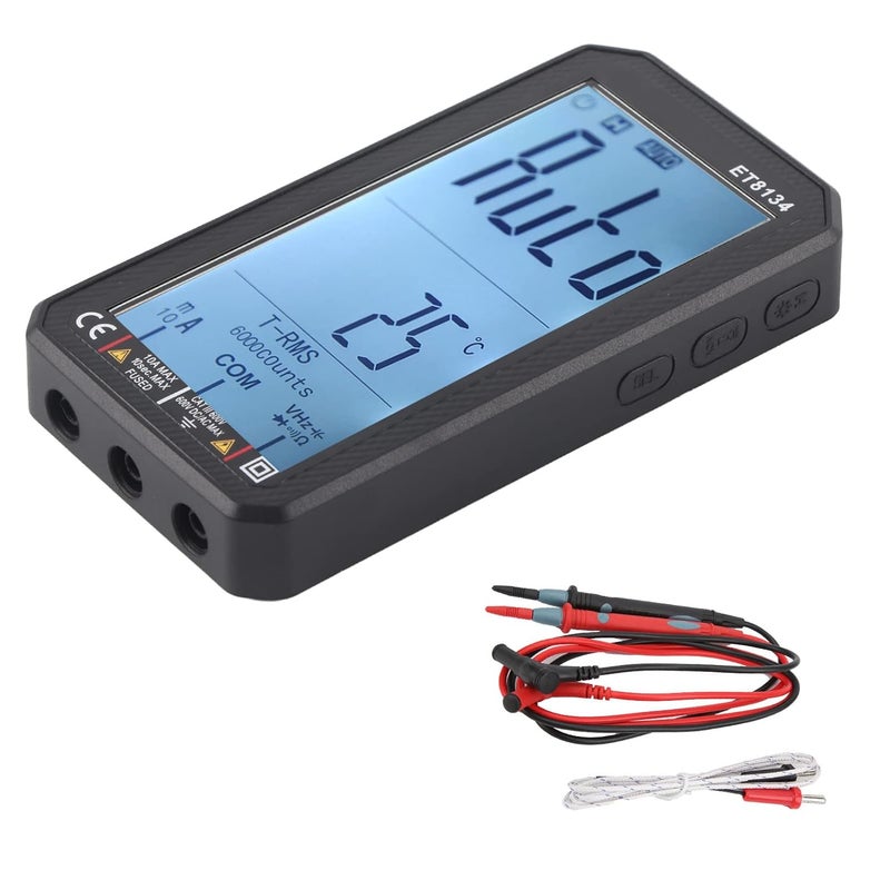 ET8134 Multi Function Multimeter, Digital LCD Auto Multimeter with Alarm Function, 10A 600V u Meter for Electrician, Weight ABS Electricity Tool with Test s - Image 1
