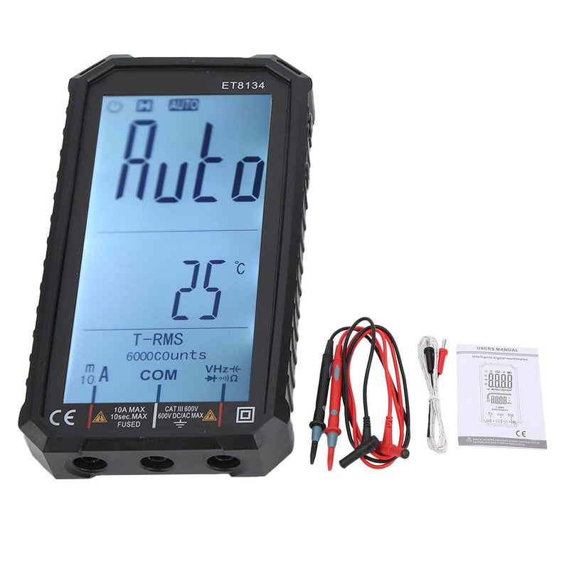 ET8134 Multi Function Multimeter, Digital LCD Auto Multimeter with Alarm Function, 10A 600V u Meter for Electrician, Weight ABS Electricity Tool with Test s - Image 3