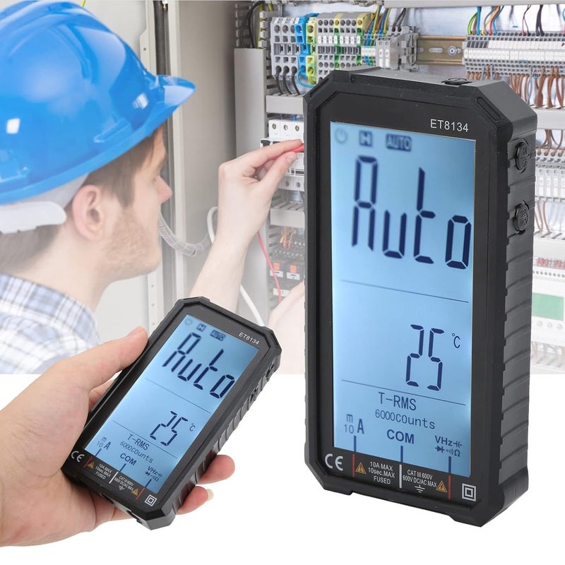 ET8134 Multi Function Multimeter, Digital LCD Auto Multimeter with Alarm Function, 10A 600V u Meter for Electrician, Weight ABS Electricity Tool with Test s - Image 4