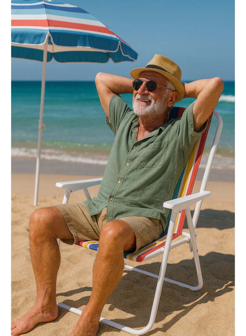 Panvil Camping Foldable Beach Chair – Lightweight Portable Chair with Hard Armrest – Comfortable Outdoor Folding Chair for Adults, Lawn, Picnic, Trip & Travel - Image 3