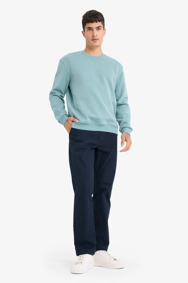 DeFacto Regular Fit Crew Neck Basic Thick Sweatshirt