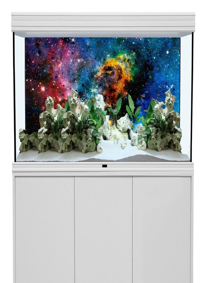 AWERT 24x16 inches Galaxy Aquarium Background Cloud Stars and Colorful Cosmic Universe Fish Tank Background Mystery Space Terrarium Background - Image 3