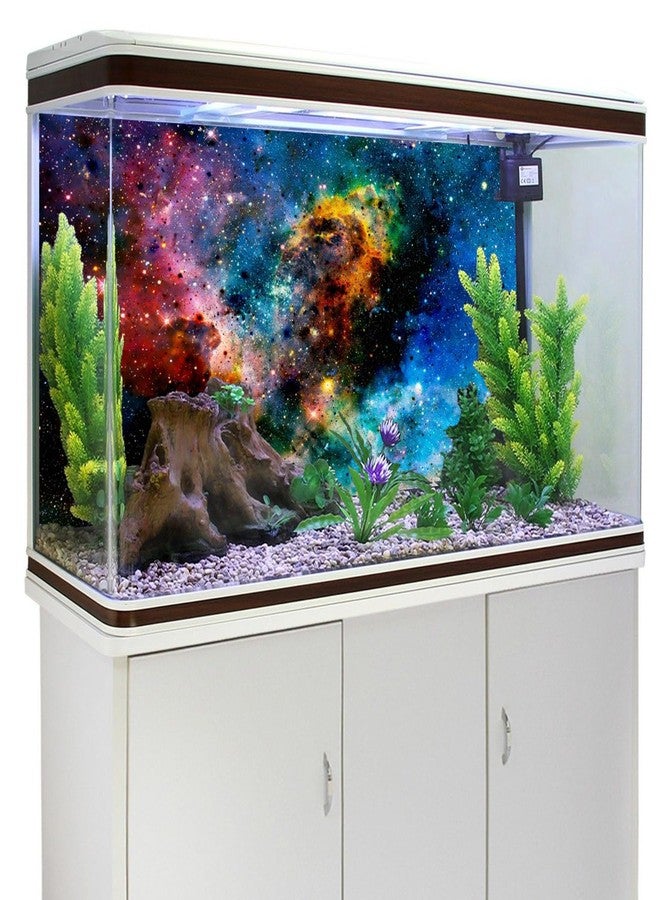 AWERT 24x16 inches Galaxy Aquarium Background Cloud Stars and Colorful Cosmic Universe Fish Tank Background Mystery Space Terrarium Background - Image 4