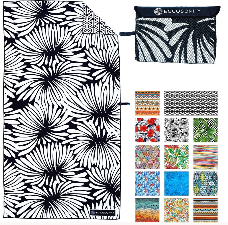 ECCOSOPHY Microfiber Beach Towel - Sand Free Towels are Quick Dry, Light Weight, Super Absorbent - Perfect Pool, Travel, Cruise, Camping Essentials - Oversized Extra Large for Adults 71x35 in - Image 1