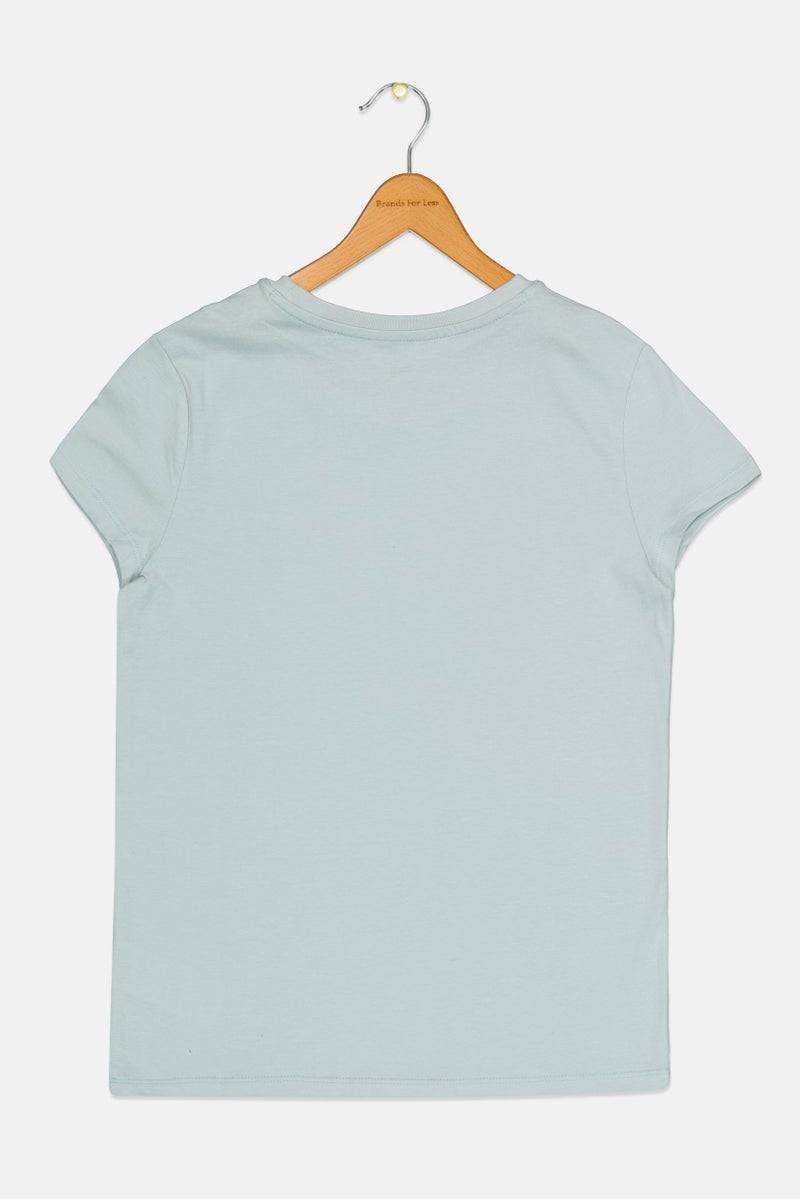 PUMA ملابس رياضية للبنات للأطفال تي شيرت قصير الأكمام في الهواء الطلق، أخضر مريمي - Image 3