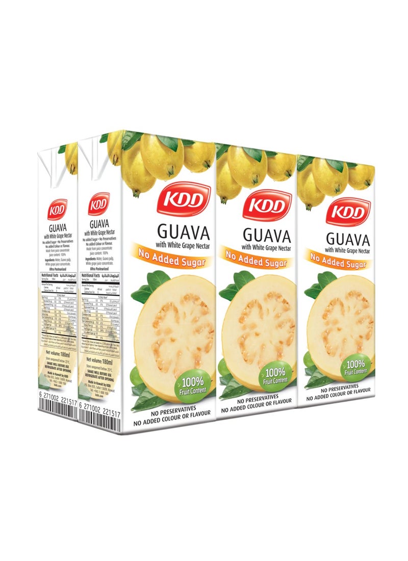 KDD Guava Nector No Added Sugar 100% Juice Carton Pack - Image 1