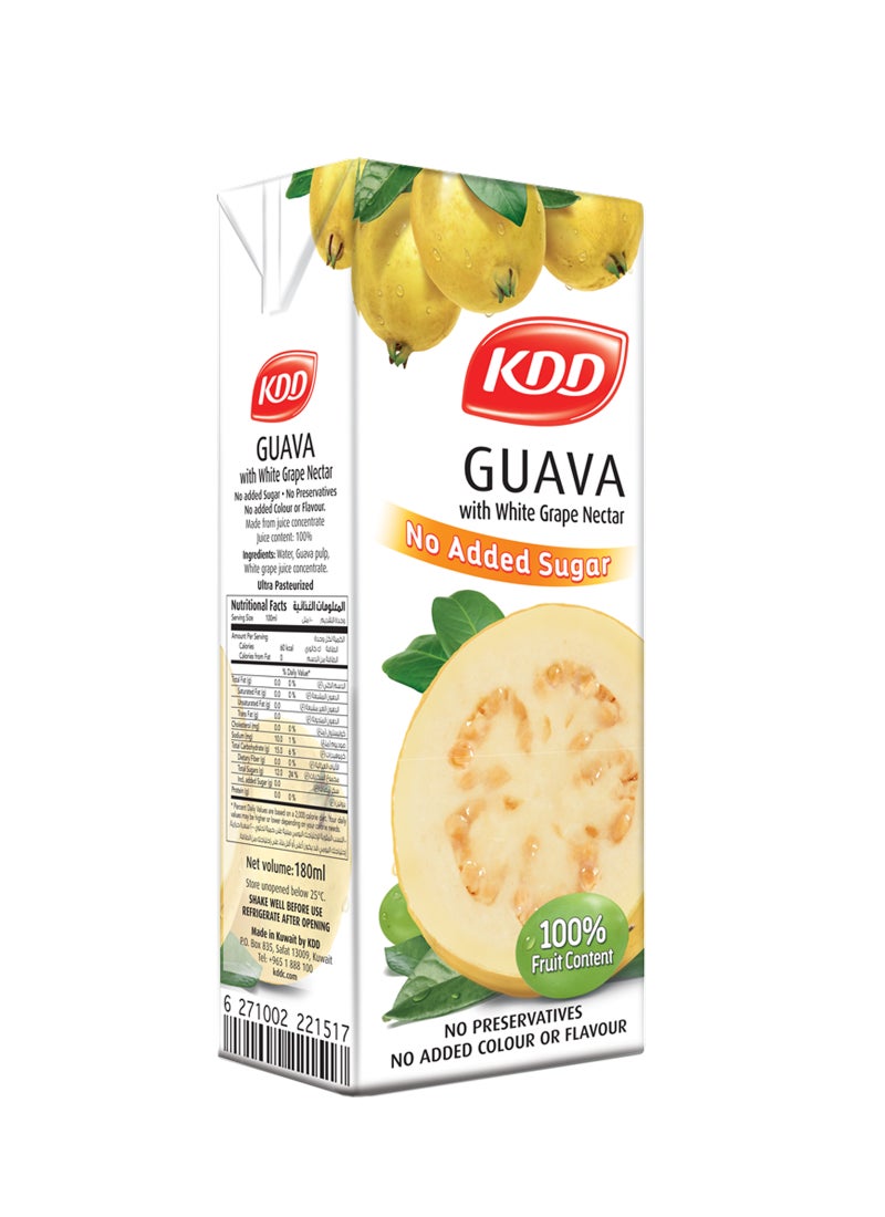 KDD Guava Nector No Added Sugar 100% Juice Carton Pack - Image 2