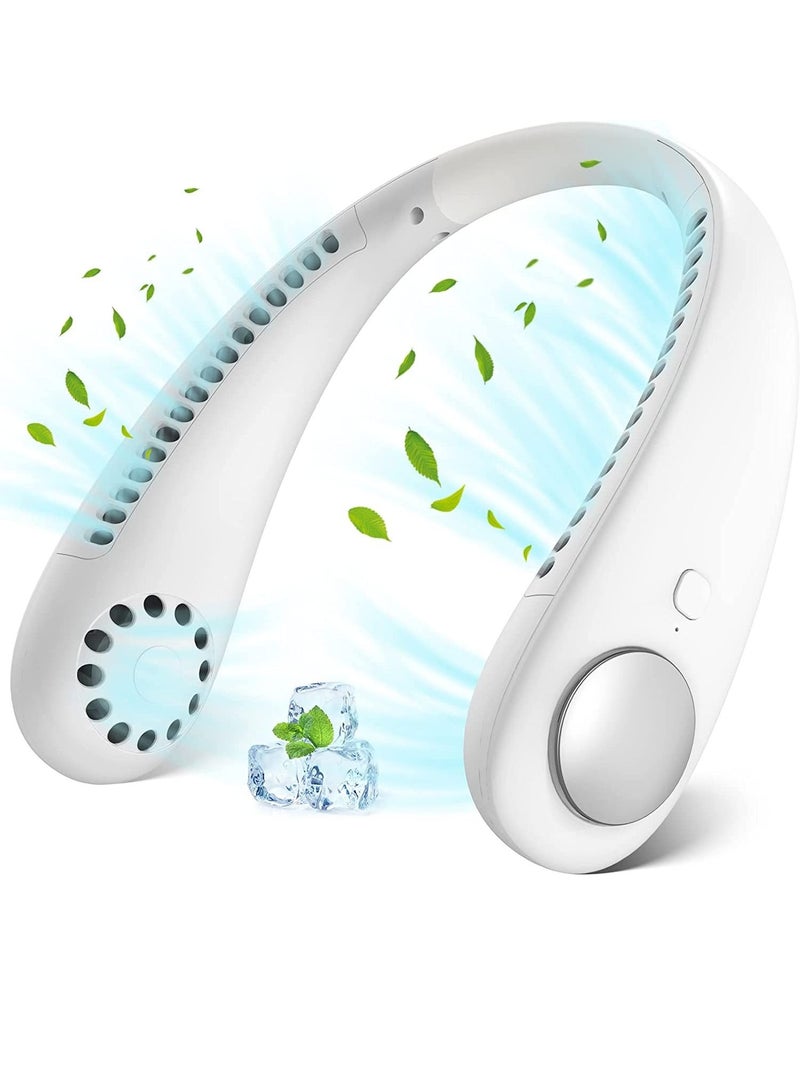 Arabest Portable Neck Fan 3 Speeds/Natural Wind Mode/Angle Adjustable/Hand-free Neck Fan For Both Outdoor & Indoor Use (White) - Image 1
