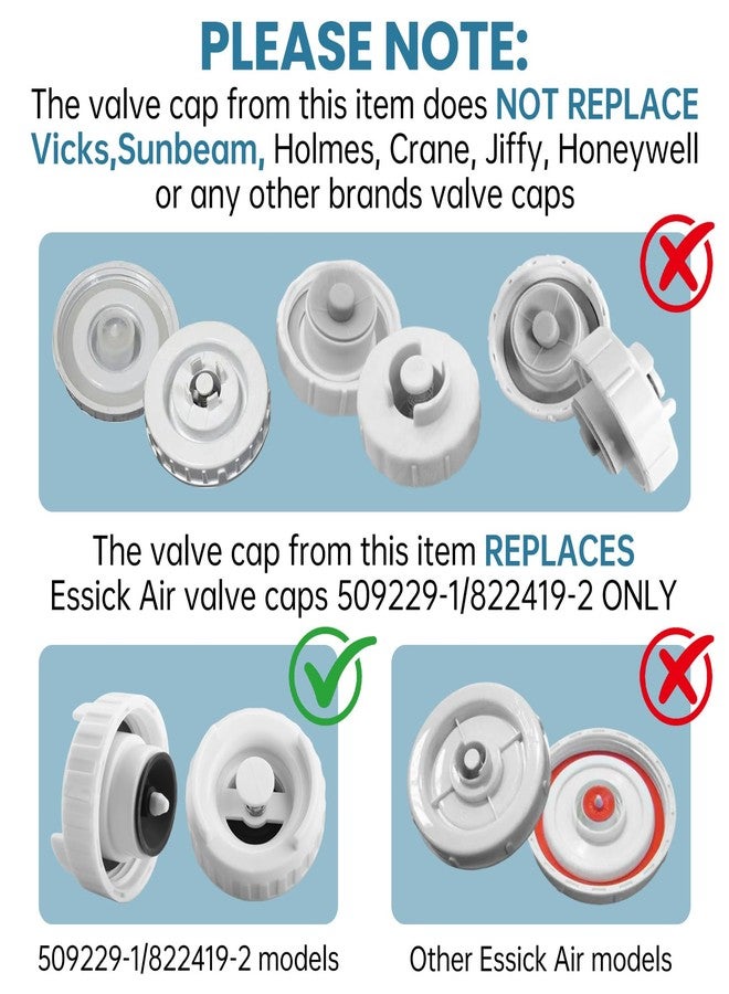 Aulpq Humidifier Bottle Valve Cap, for Emerson Moistair EA1407, HD1407, HD1409, EA14070, HD14070,Also for Essick 509229-1,819024,822419-2,and for Kenmore 758.141060, 758.141062, 758.14160,-2 Pcs - Image 4