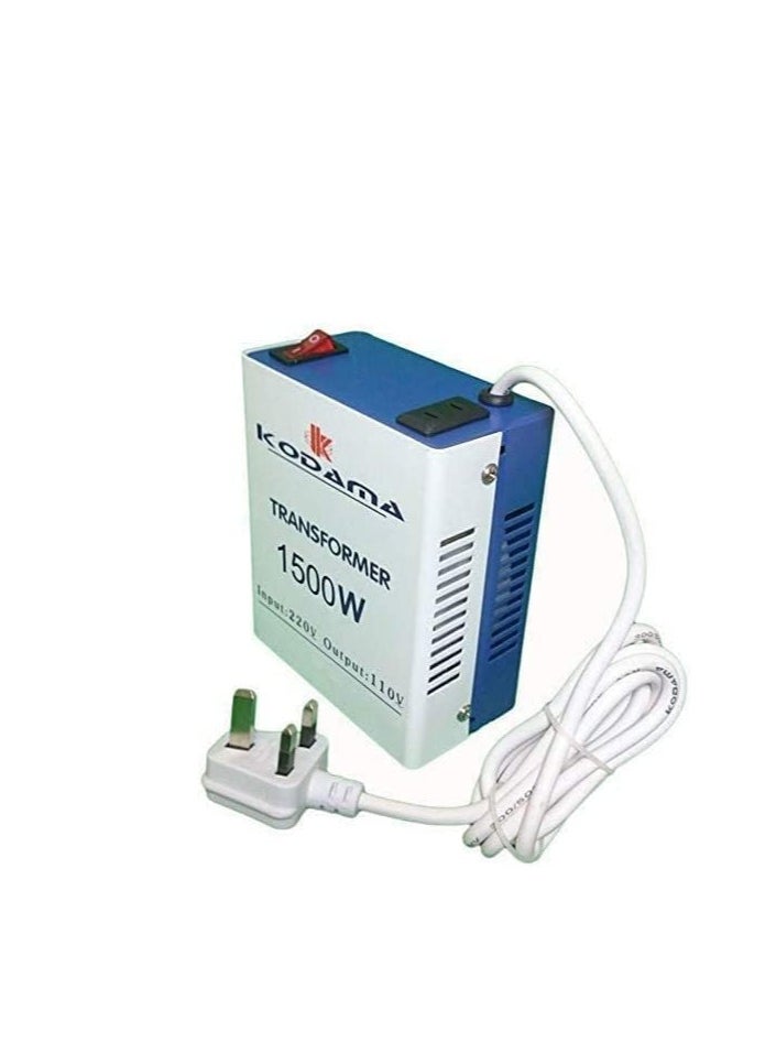 KODAMA - Transformer 1500 Watt 3 Pin UK Power Cord With Safety Fuse Included Plug Transformer 220V To 110V Step Down Power - Image 1