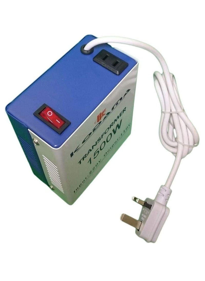 KODAMA - Transformer 1500 Watt 3 Pin UK Power Cord With Safety Fuse Included Plug Transformer 220V To 110V Step Down Power - Image 1