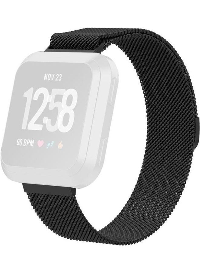 NIBEMINENT Lite Milanese Watch Strap For Fitbit Versa 2 / Black - Image 1