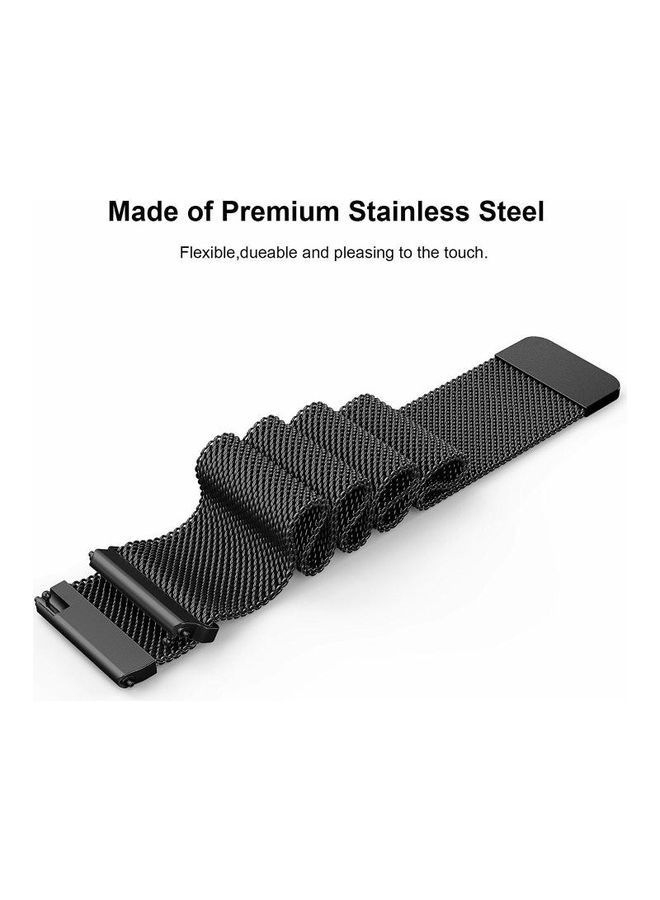 NIBEMINENT Lite Milanese Watch Strap For Fitbit Versa 2 / Black - Image 4