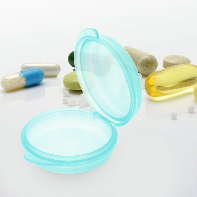 Portable Travel Pill Organizer Box 3pcs Small Round Pill Case Holder with Compartments for Daily Vitamin Storage, Plastic Mini Medicine Container for On-the-go Use - Image 4