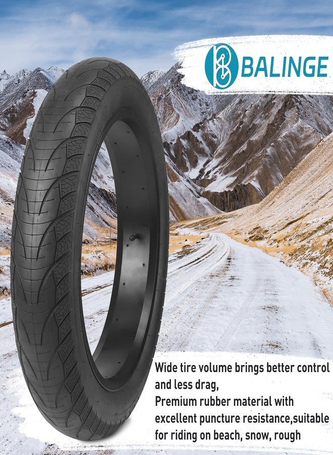 BALINGE E Bike Fat tire 20 x 4 2 Pack Heavy Duty High-Performance Wear-Resistant E-Bike Mountain Snow Bike Tire ，Fat Bike Tires，20x4.0 Fat tire，Black，2 Tires 2 Tubes 2 levers - Image 4