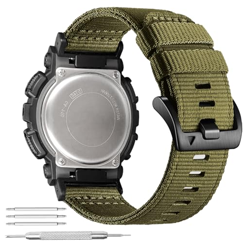 Abanen Rugged Nylon Watch Band for Casio gshock DW-5600/8900, Adjustable Sports Wrist Strap for GA-100/GW-B5600/GB-5600 /GW-6900 (Military Green) - Image 1
