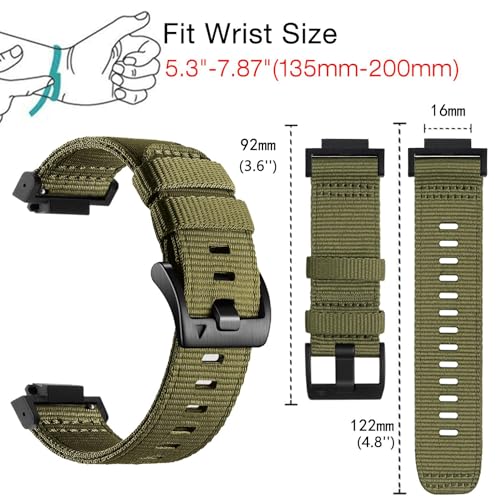 Abanen Rugged Nylon Watch Band for Casio gshock DW-5600/8900, Adjustable Sports Wrist Strap for GA-100/GW-B5600/GB-5600 /GW-6900 (Military Green) - Image 2