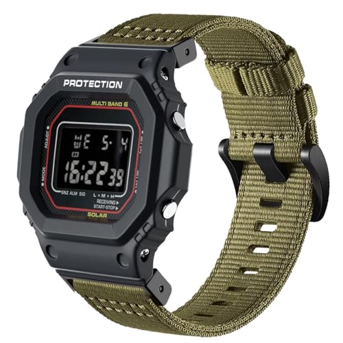 Abanen Rugged Nylon Watch Band for Casio gshock DW-5600/8900, Adjustable Sports Wrist Strap for GA-100/GW-B5600/GB-5600 /GW-6900 (Military Green) - Image 3