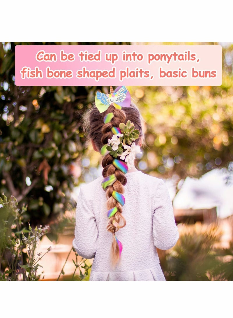 Vibrant 6 Pcs Colored Hair Extensions with Clips - Perfect Hair Accessories for Girls & Kids, Ideal for Birthday Parties & Children's Day - Image 4