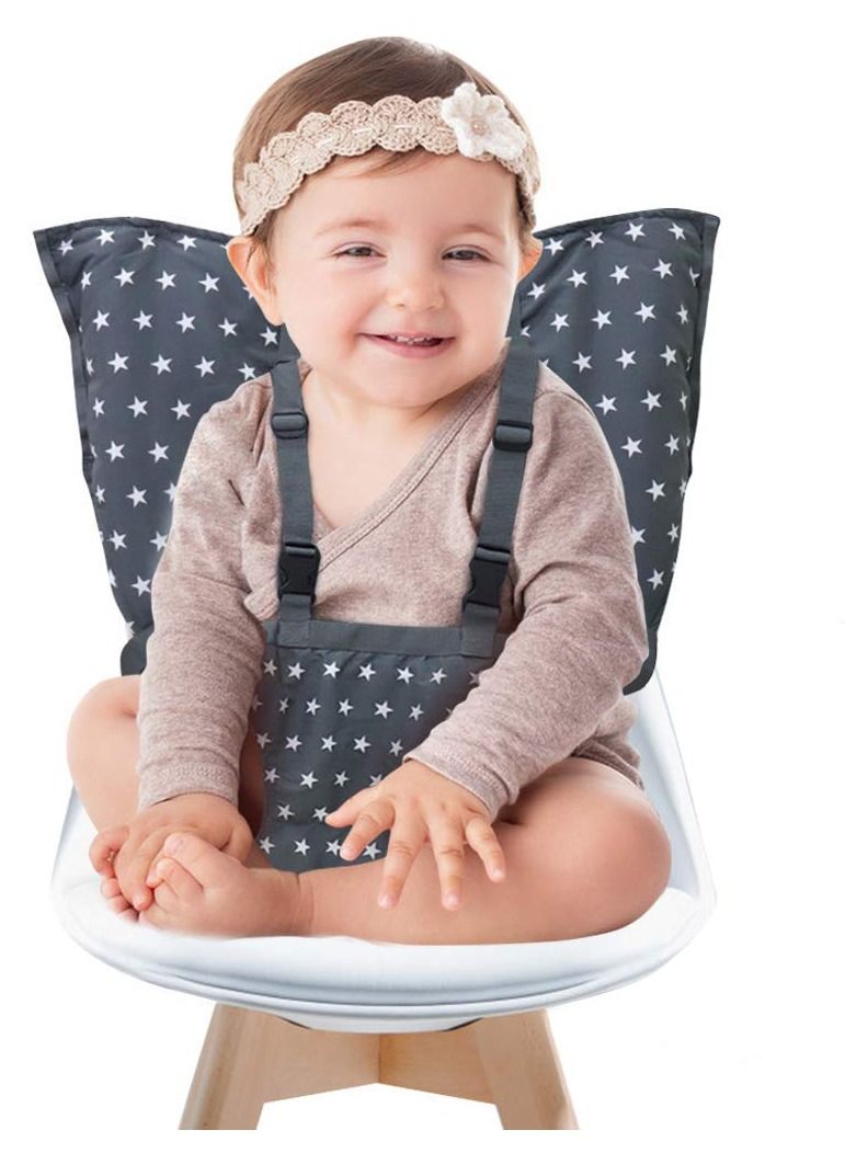 Excefore Portable Baby High Chair Safety Seat Harness for Toddler, Baby Travel Essential Easy High Booster Seat Cover for Infant Eating Feeding Camping with Adjustable Straps Shoulder Belt. - Image 1